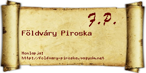 Földváry Piroska névjegykártya