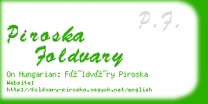 piroska foldvary business card